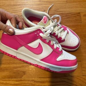 PINK and WHITE NIKE DUNKS kids 5.5